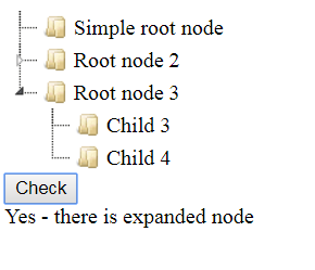 jsTree at least one node expanded
