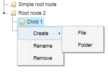 jsTree Custom Context Menu view